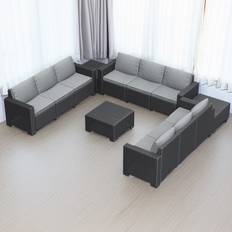 Keter Garden & Outdoor Furniture Keter California 9 Seater Garden Corner Grey Outdoor Lounge Set