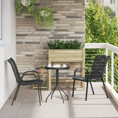 Metall Caféset Utemöbler vidaXL Bistro Set Svart Textilene och Stål Caféset