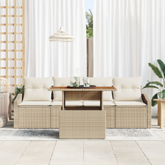Garden & Outdoor Furniture vidaXL Garden 5 Pcs Beige 100 x 55 x 73 cm Patio Dining Set