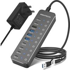 RSHTECH Powered USB C 3.2 Hub 60W 10 Port