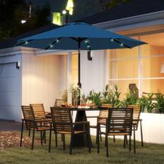 OutSunny 2.7m Patio LED Umbrella with Push Button Tilt 238 x 268 x 268 cm