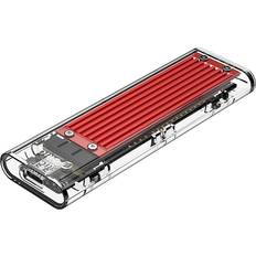 M.2 NVME to USB-C 10Gbps Diskdrev Rød
