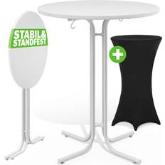 Aluminium/Metal/Plastic Outdoor Bar Tables Casaria White 110x70 cm with Slip Cover Outdoor Bar Table