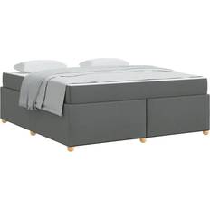 180 cm Senge vidaXL Sengeramme Med Madras Andet Mørkegrå 180 x 200 cm Rammeseng