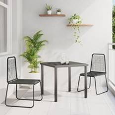 Hynder Havemøbelsæt vidaXL 3 Delt Havemøbel Set Sort Poly Rattan Havemøbelsæt