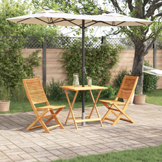 Garden & Outdoor Furniture vidaXL 3-Piece Folding Solid Acacia Wood Bistro Set
