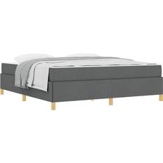 180 cm - Indbyggede opbevaring Kontinentalsenge vidaXL Box Spring Seng Mørkegrå Hvid 180 x 200 cm Kontinentalseng