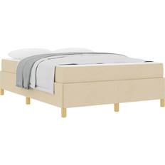 140cm - Inbyggda förvaringar Kontinentalsängar vidaXL Bäddfjäder Övrigt Grädde och Vit 140 x 200 cm Kontinentalsäng