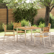 Garden & Outdoor Furniture vidaXL 5 Piece Garden Solid Wood Acacia Patio Dining Set