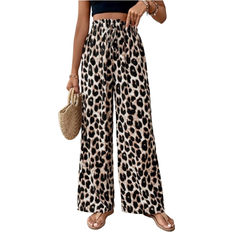 Shein Calvaya Women's Leopard Print Wide Leg Pants