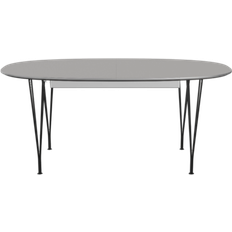 Fritz Hansen Dining Tables Fritz Hansen Superellipse B620 Grey Efeso/Matt Black Dining Table 100x270cm