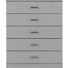 SECONIQUE Dakota Light Grey Chest of Drawer 75x90.5cm