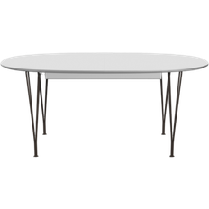 Ovale Spiseborde Fritz Hansen Superellipse B620 White/Matt Brown Bronze Spisebord 100x270cm