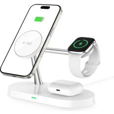 3 in 1 trådlös qi laddare Tech-Protect A12 3 In1 Magnetic Magsafe Wireless Charger White