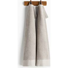 H&M 2-Pack Cotton Terry Gæstehåndklæde Beige, Grå (50x30cm)