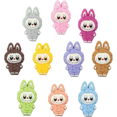 Shein 5/10pcs Random Rabbit Series PVC Decorative Buttons, Cartoon Shoe Charms Soft Rubber Shoe Clips DIY Accessories