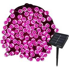 22M Solar Fairy Lights 200 Led 8 Lights Pink