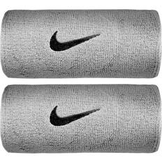 Nike Swoosh Doublewide Wristband 2-pack - Matte Silver/Black