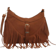 Shein 1pc Brown PU Smooth Zipper Tassel Decor Fashionable Versatile Casual Crossbody Bag, Suitable For Women's Daily Use, Perfect For Rodeo Occasion