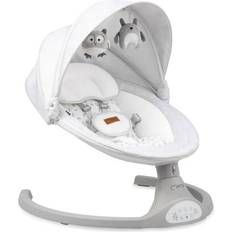 MoMi KENANI Babywippe für Kinder bis 9 kg, klappbar, mit Fernbedienung & Bluetooth zum Verbinden mit Smartphone, Batterie- oder Stromanschluss, mit 5-Punkt-Sicherheitsgurt, Sonnenschutz