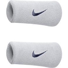 Nike Stretch Wristbands Nike Swoosh Doublewide Wristband 2-pack - White/Obsidian