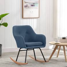 vidaXL Fabric Blue Rocking Chair 79cm