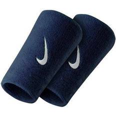 Nike Swoosh Doublewide Wristband 2-pack - Obsidian/White