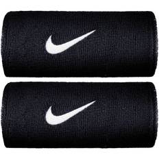 Nike Swoosh Doublewide Wristband 2-pack - Obsidian/White