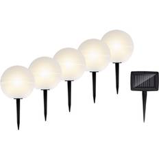 Hvid Bedlamper på tilbud Grundig Runde Havelamper Med Solceller 5 Stk Bedlampe