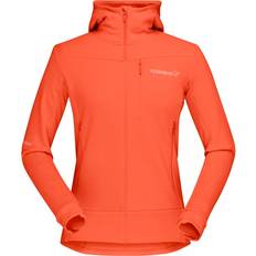 Norrøna Women's Falketind Warmwool2 Stretch Zip Hood - Orange Alert
