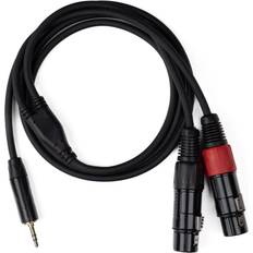 Minijack 3.5mm TRS Hane 2x XLR Hona
