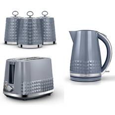 Tower Solitaire Kettle 2 Slice Toaster Set Grey Chrome