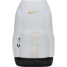 White Backpacks Nike Varsity Elite Backpack 32L - White/Black/Metallic Gold