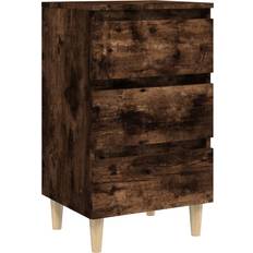 vidaXL Solid Wood Smoked Oak Sängbord 35x40cm