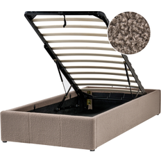 Beige Beds Beliani Modern Boucle eu Single Size 3ft Frame Bed