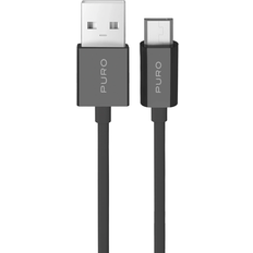 USB-A Micro-USB Kabel TPE 2m Svart