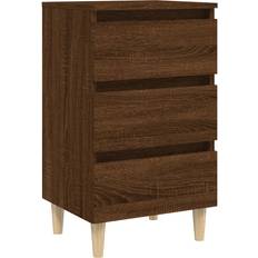 vidaXL Solid Wood Brown Oak Sängbord 35x40cm