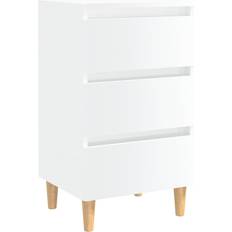 High gloss bedroom furniture vidaXL Solid Wood High Gloss White Bedside Table 35x40cm