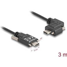 Kablar DeLock USB 2.0 Type-C Kabel 3m Sort