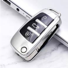 Silver Key Cases AX Trade TPU Folding Key Case Bag Cover Audi A1 A3 A4 A5 A6 A7 Q3 Q5 S6 B6 B7 B8 C6 8P 8V 8L TT RS