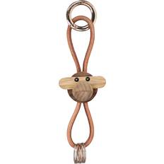 Abe Nøglering Guld Brun 3 cm - Teak Limba