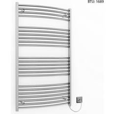 Heated Towel Rails Myhomeware Curved Chrome Electric Towel Rail Radiator 700 x 1200mm