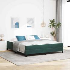 VidaXL 180 cm Kontinentalsenge vidaXL Boxmadras Med Topmadras Mørkegrøn 180 x 200 cm Fløjl Kontinentalseng