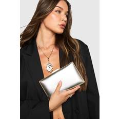 Metallic Structured Clutch Bag - Gold