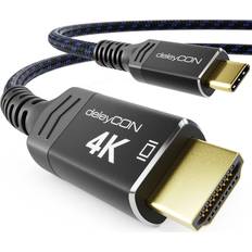 DeleyCON 2m 4K USB-C HDMI Cable for Monitor TV Projector