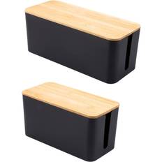 Cable Storage HKHBJS Faux Grain Cable Management Boxes