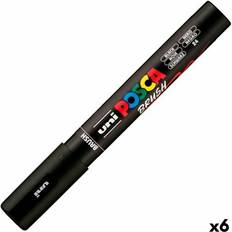 Posca Penselpennor Posca PC-5BR Svart Marker Pensel 6 Enheter
