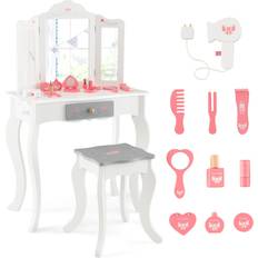2 in 1 Vanity Table with Stool Drawer