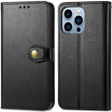 GANGXUN Black Leather Case For iPhone 13 Pro