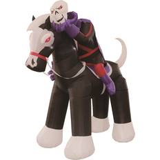 Inflatable Decorations Celebrations Prelit Night Rider Skull Inflatable 6 ft